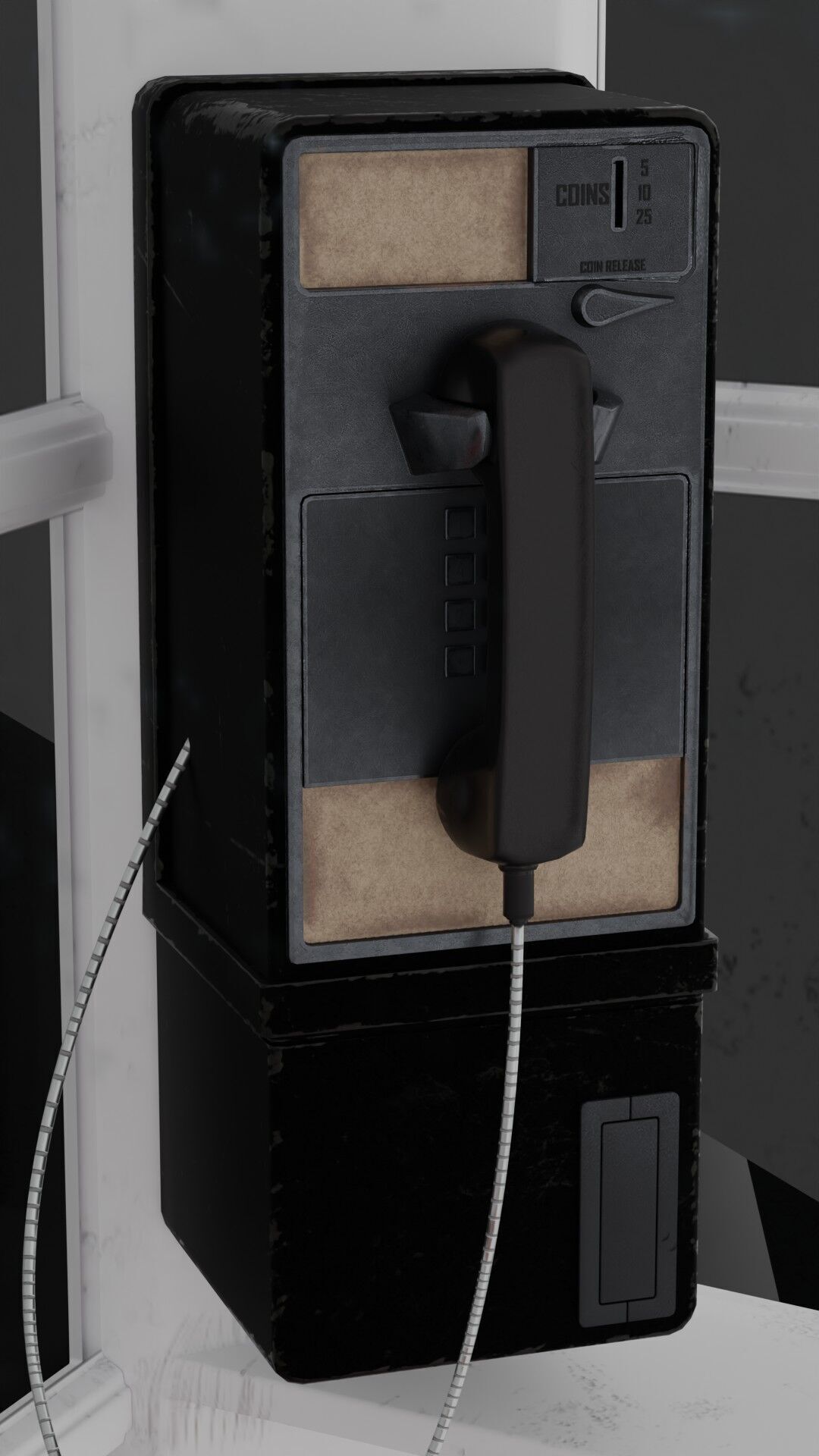 Phone Booth Low-poly 3D model_6