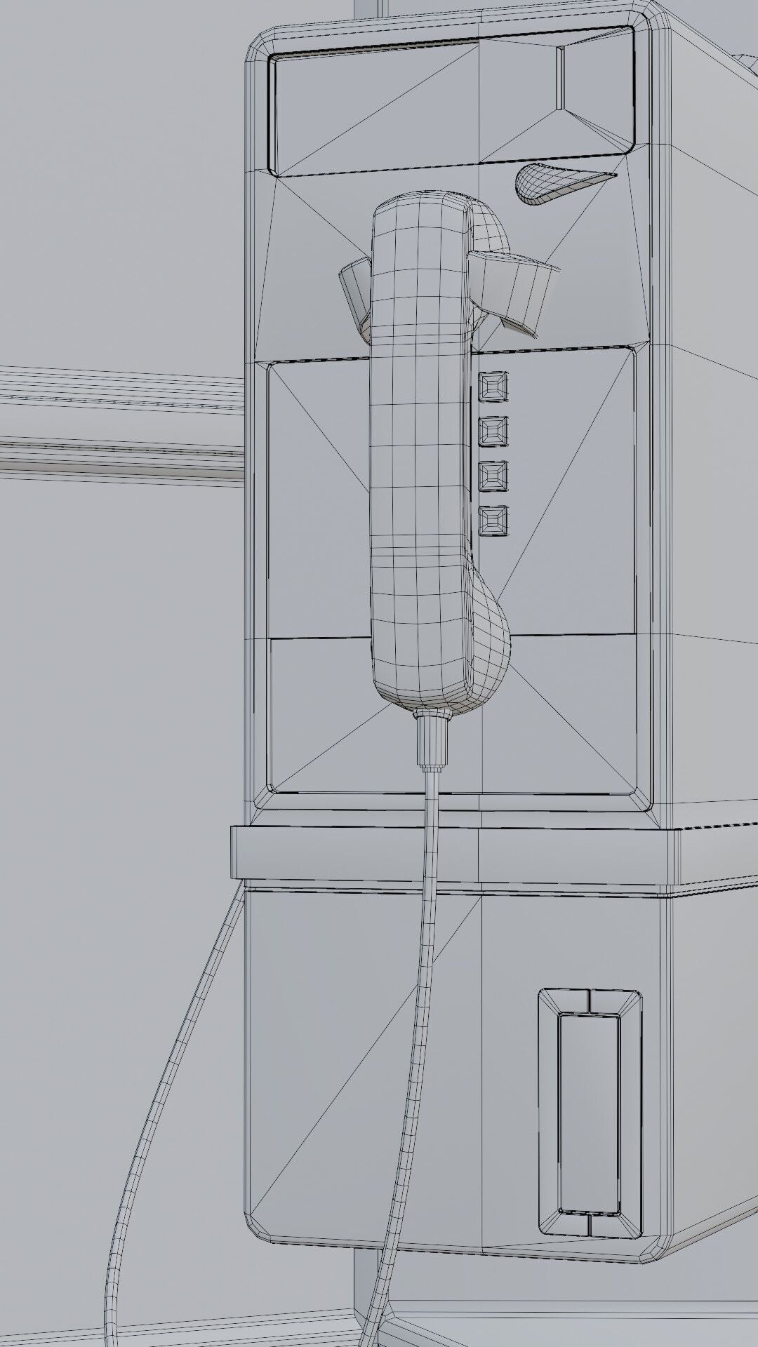 Phone Booth Low-poly 3D model_9