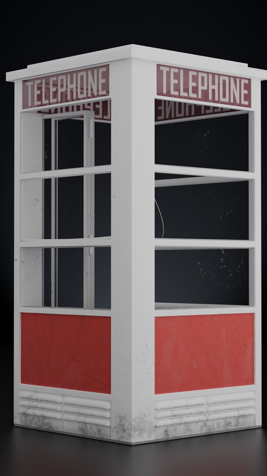 Phone Booth Low-poly 3D model_2