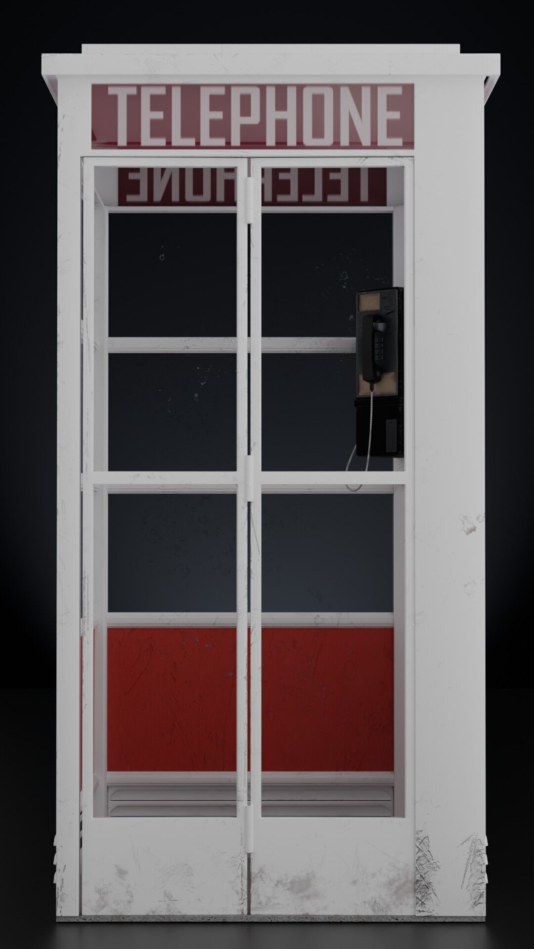 Phone Booth Low-poly 3D model_11