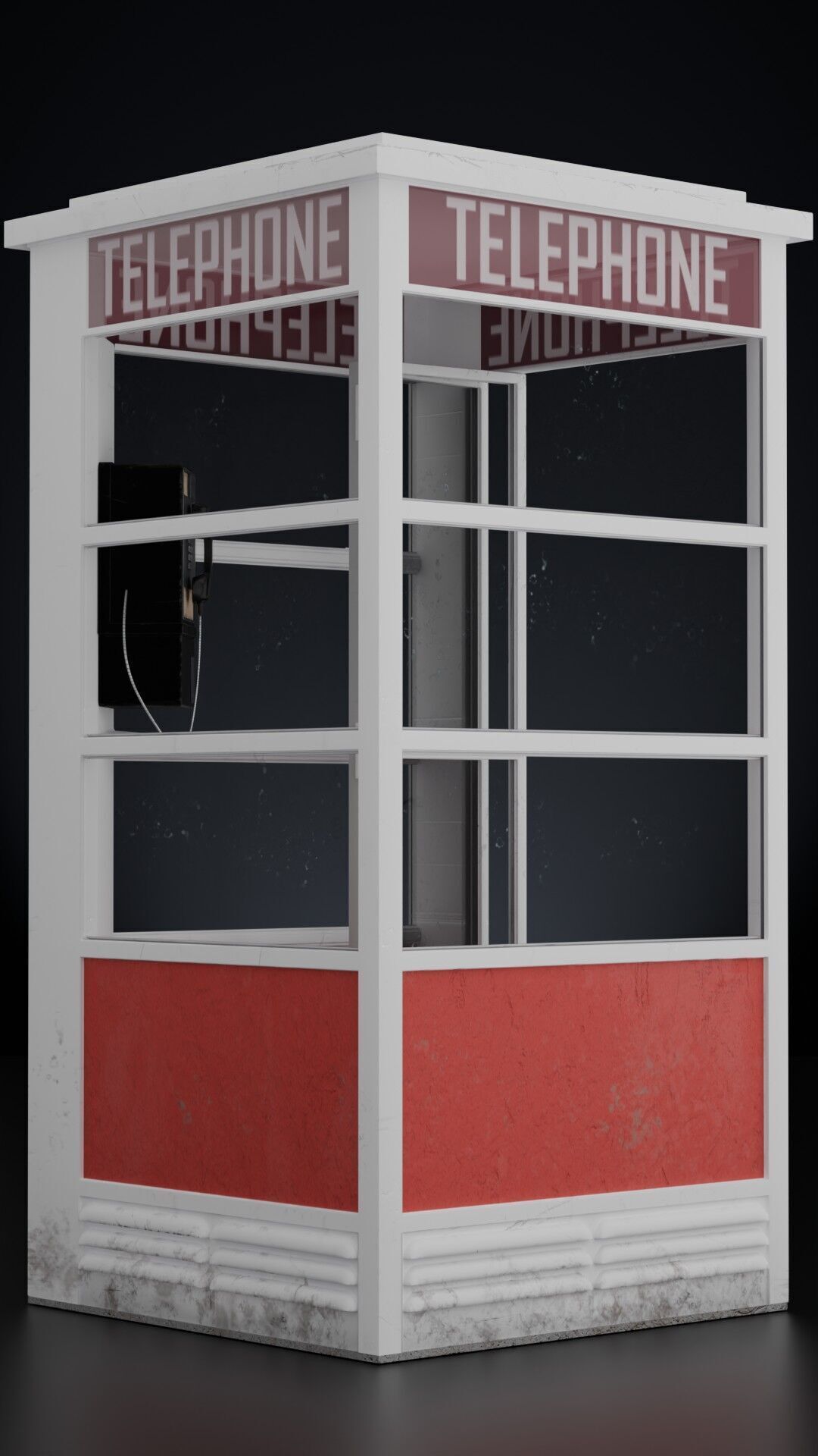 Phone Booth Low-poly 3D model_1