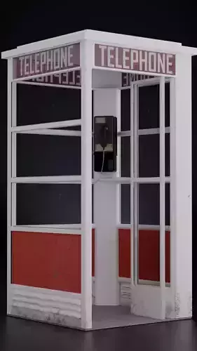 Phone Booth Low-poly 3D model