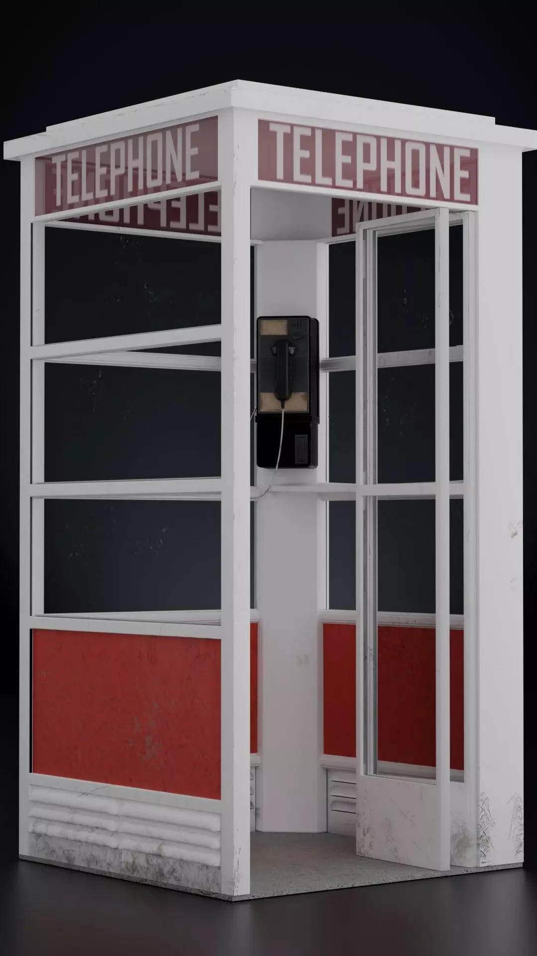 Phone Booth Low-poly 3D model_0