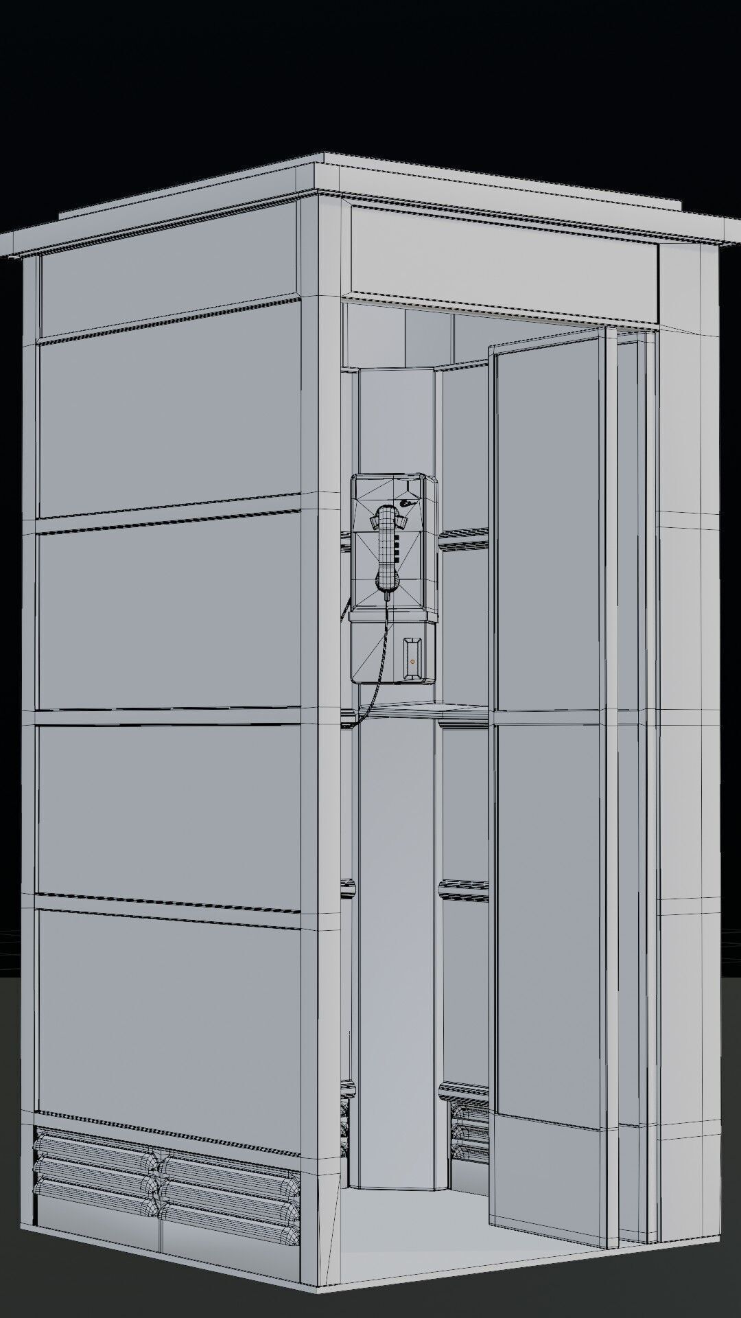 Phone Booth Low-poly 3D model_8