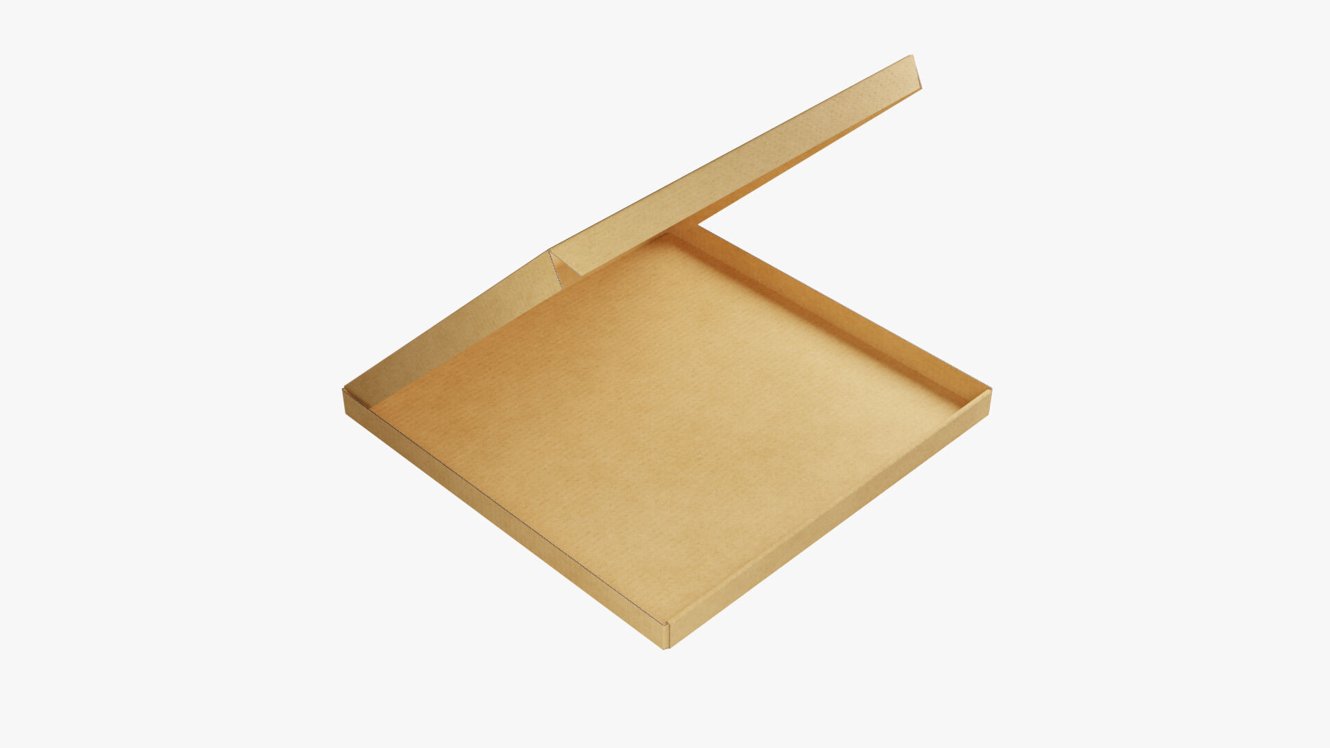 14 inch Kraft Paper Open Pizza Box 3D model_4