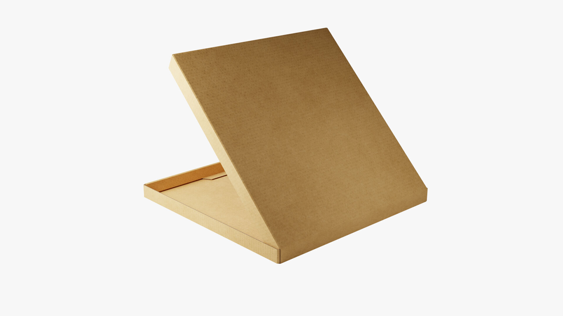 14 inch Kraft Paper Open Pizza Box 3D model_7