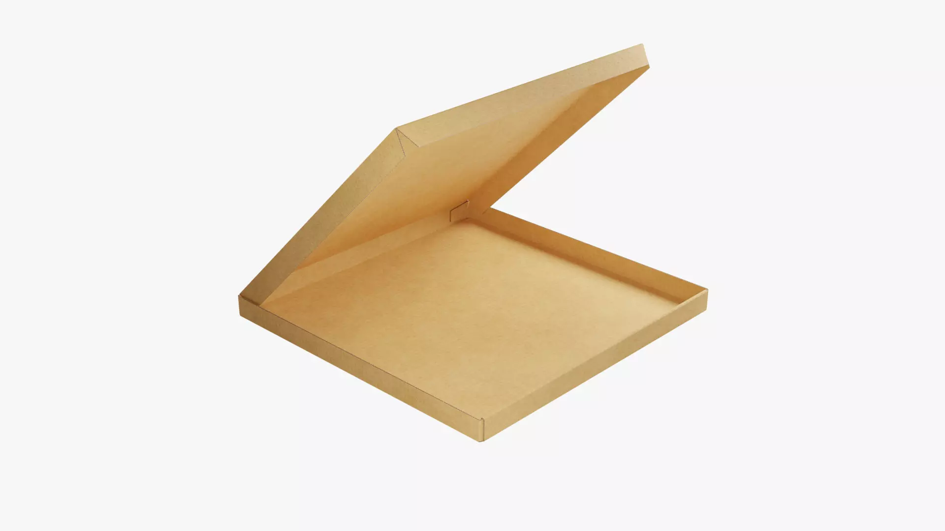14 inch Kraft Paper Open Pizza Box 3D model_0