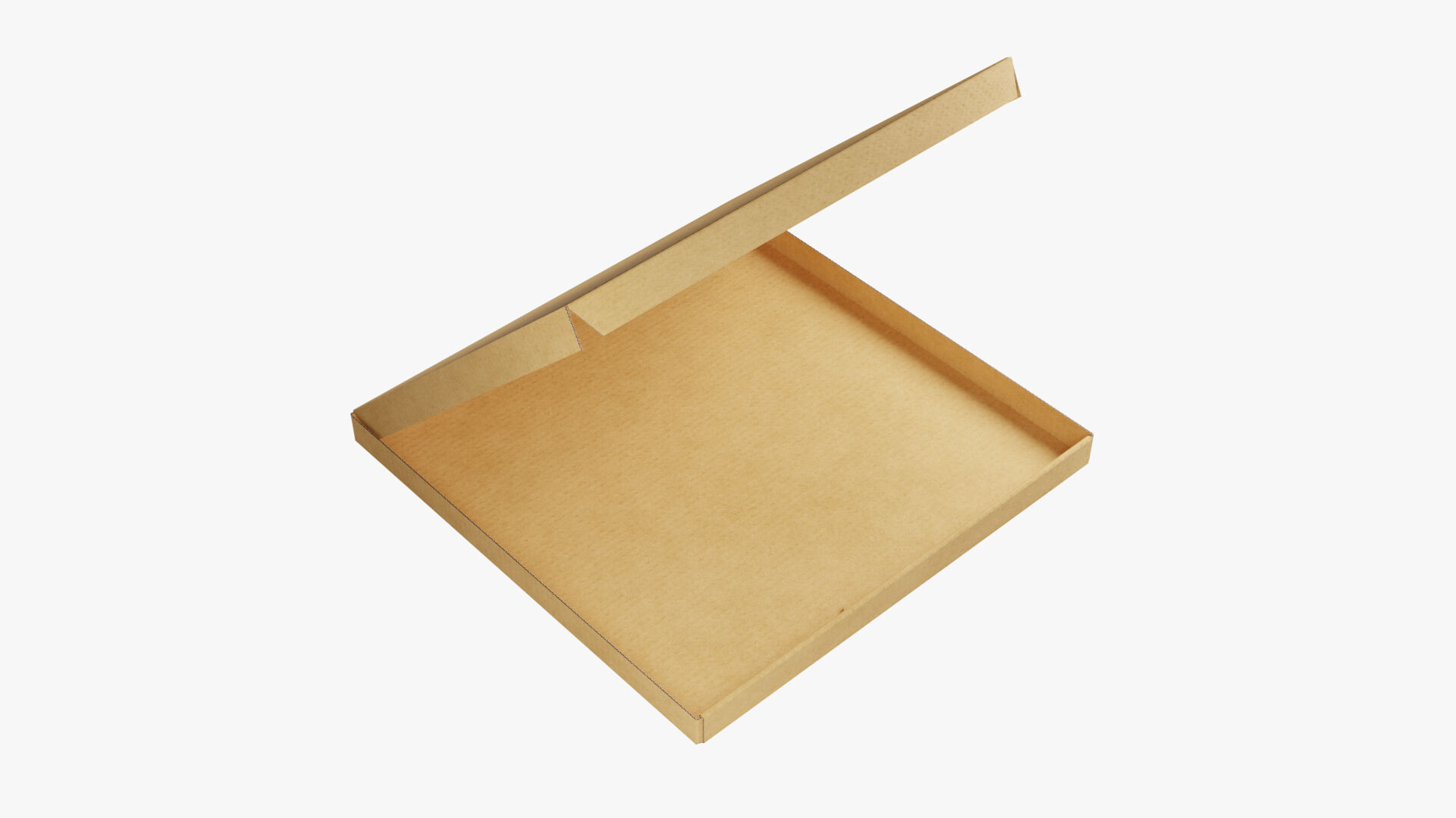 14 inch Kraft Paper Open Pizza Box 3D model_6