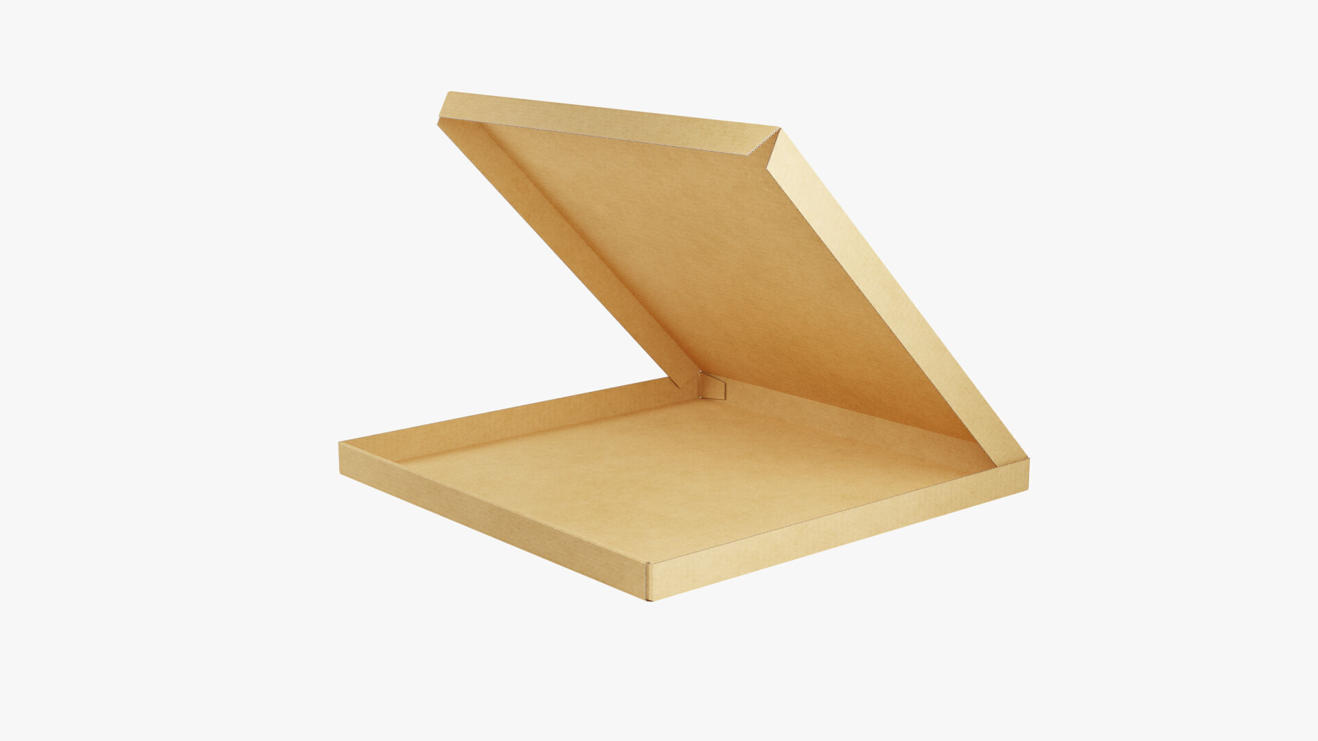 14 inch Kraft Paper Open Pizza Box 3D model_3