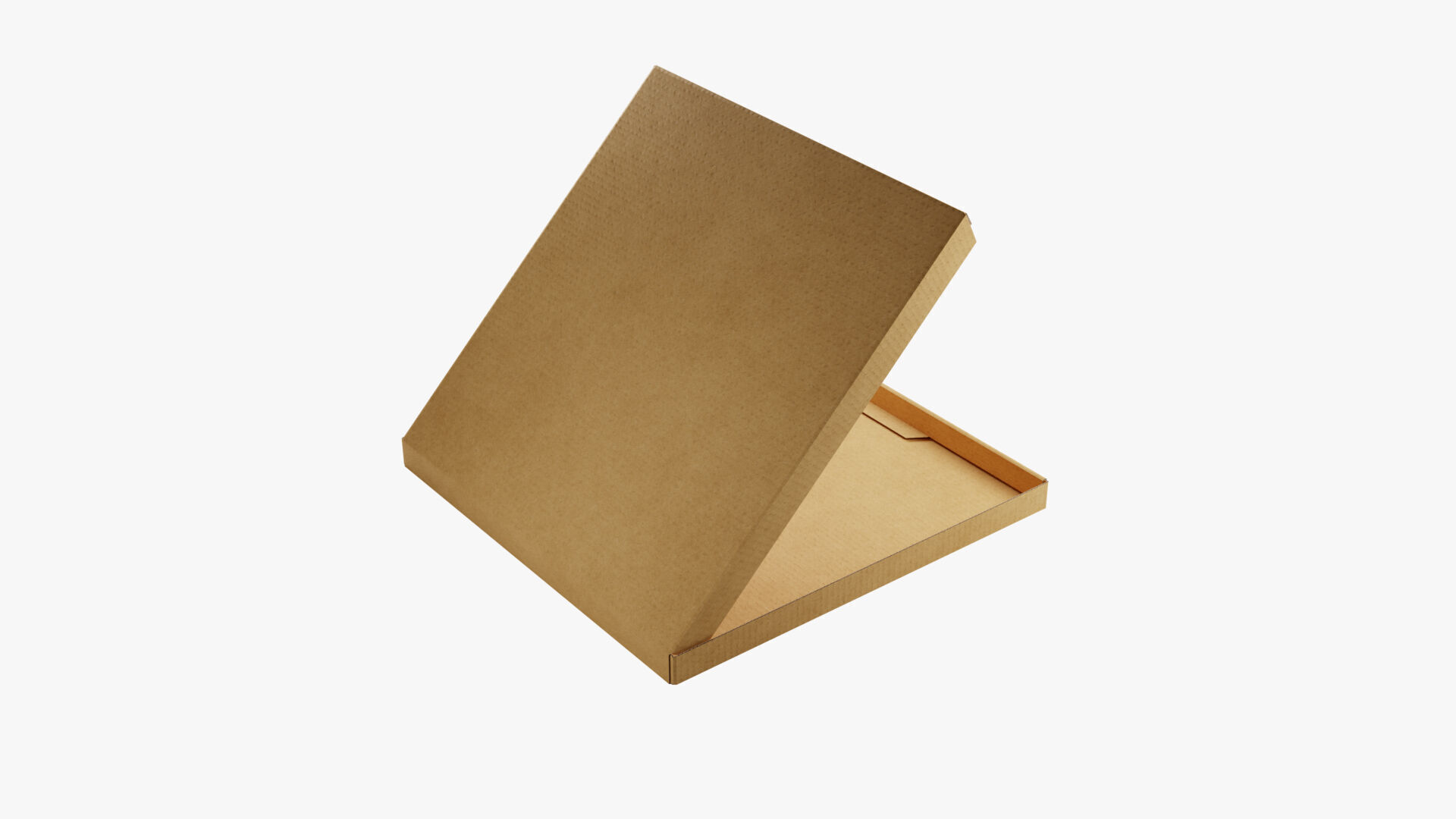 14 inch Kraft Paper Open Pizza Box 3D model_5