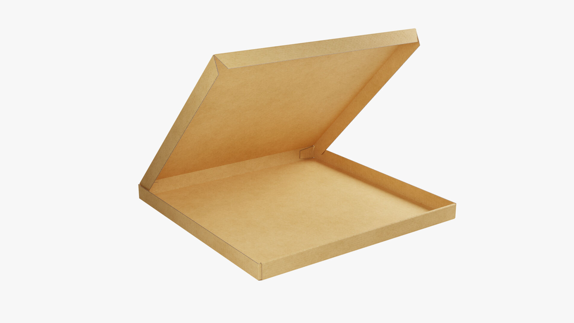 14 inch Kraft Paper Open Pizza Box 3D model_8