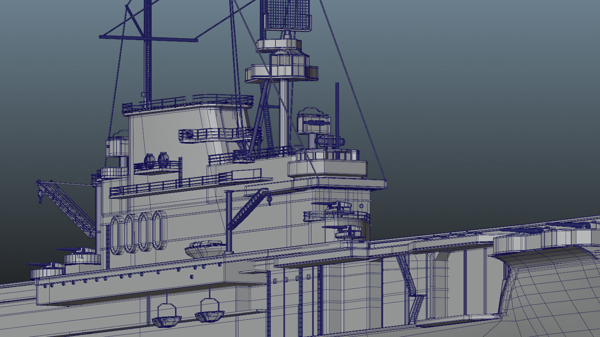 Aircraft Carrier - USS Yorktown CV-5 3D model_25