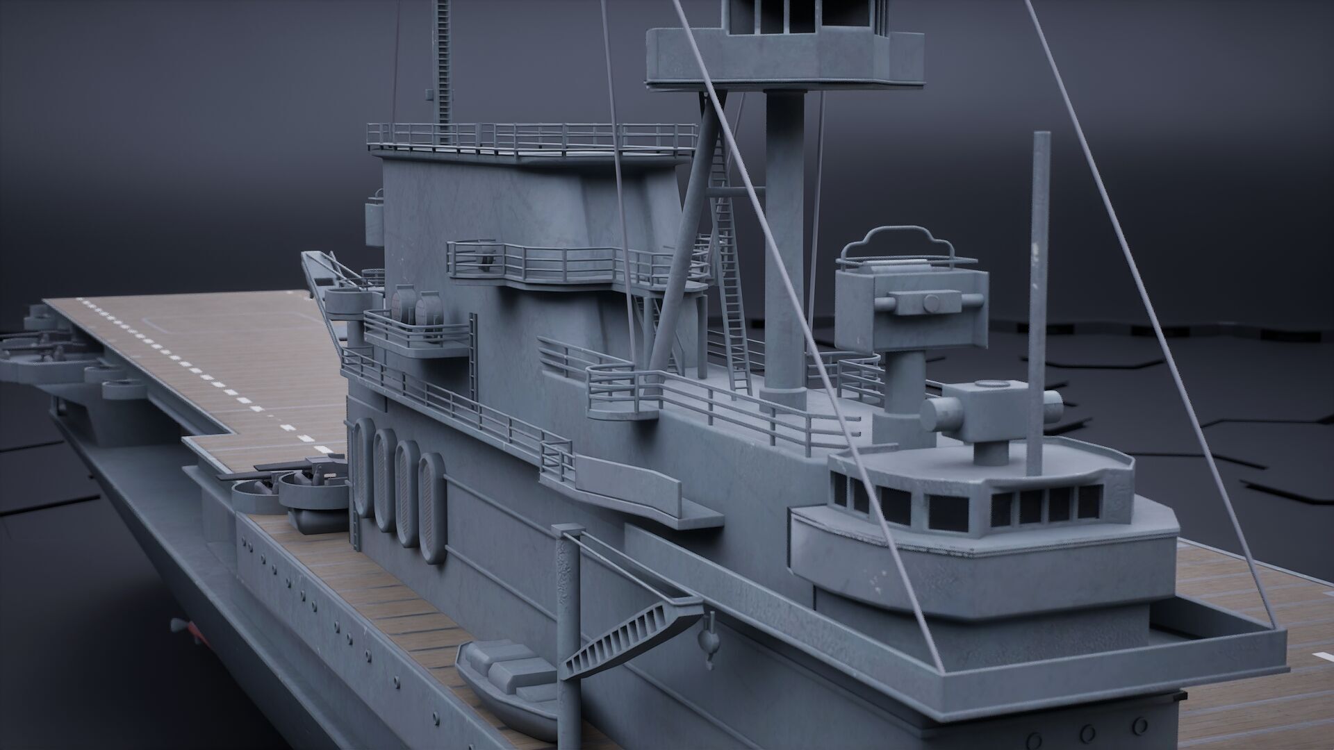 Aircraft Carrier - USS Yorktown CV-5 3D model_11