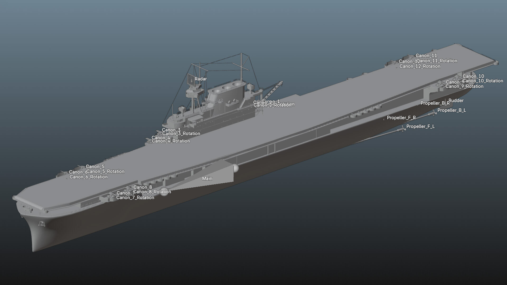 Aircraft Carrier - USS Yorktown CV-5 3D model_22