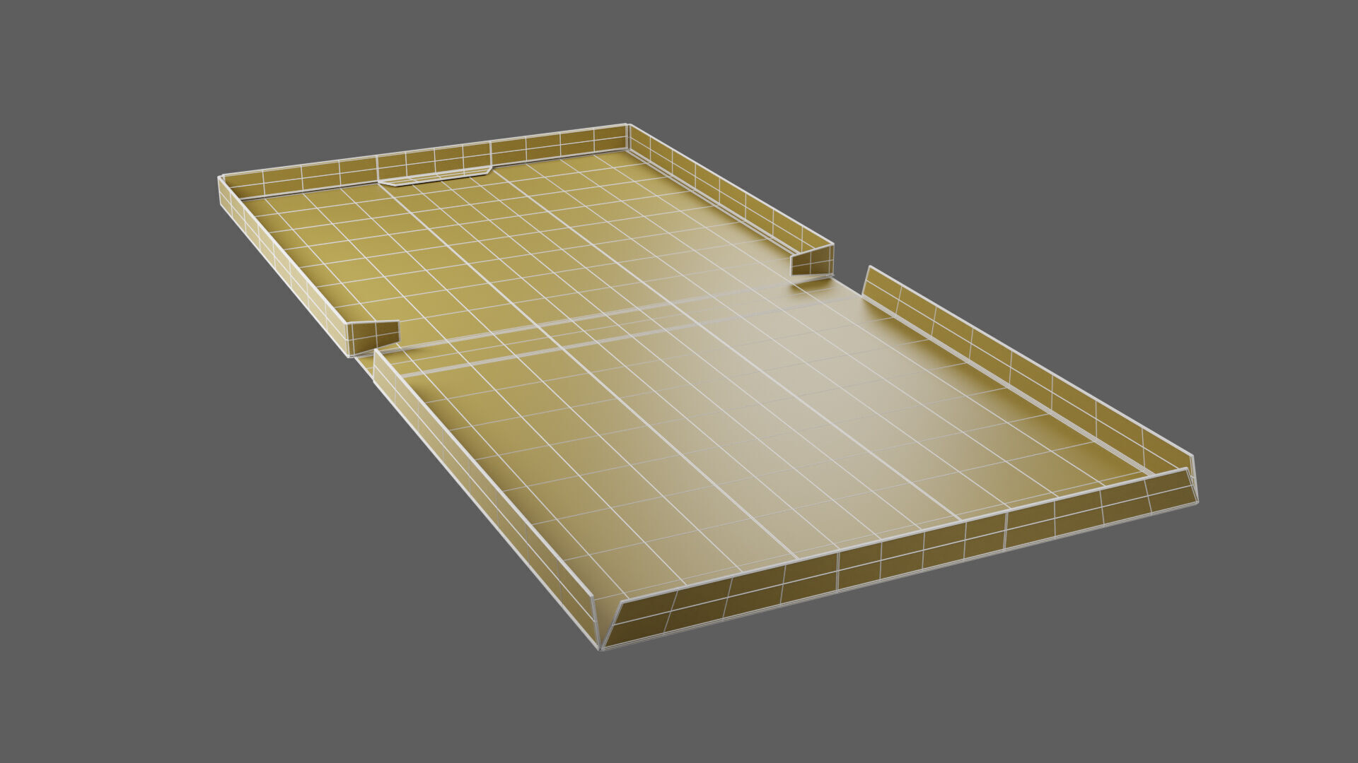 14 inch Kraft Paper Full Open Pizza Box 3D model_16