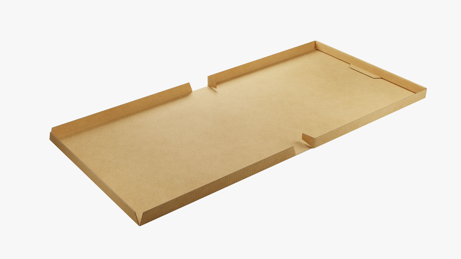 14 inch Kraft Paper Full Open Pizza Box 3D model_6