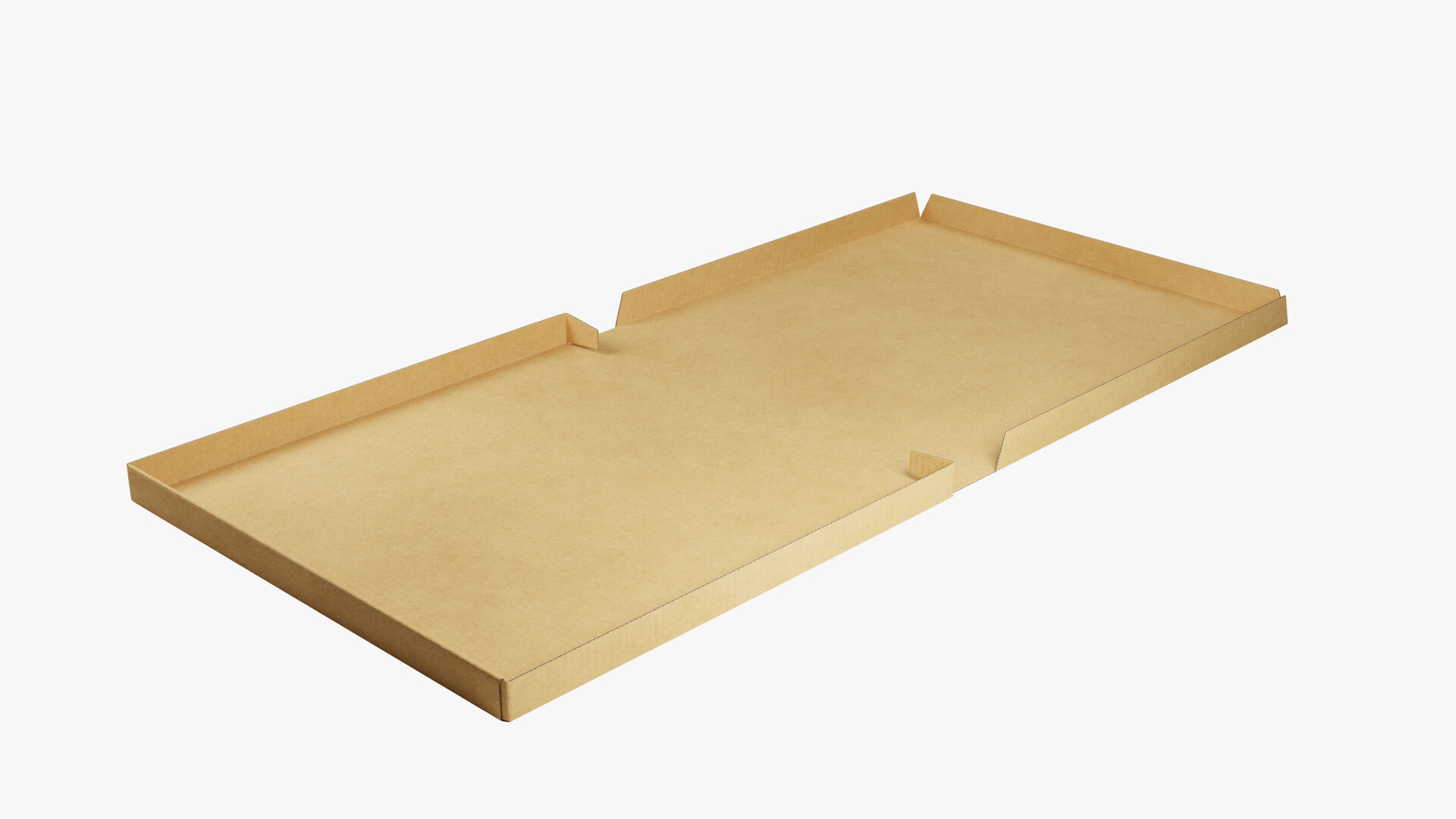 14 inch Kraft Paper Full Open Pizza Box 3D model_5