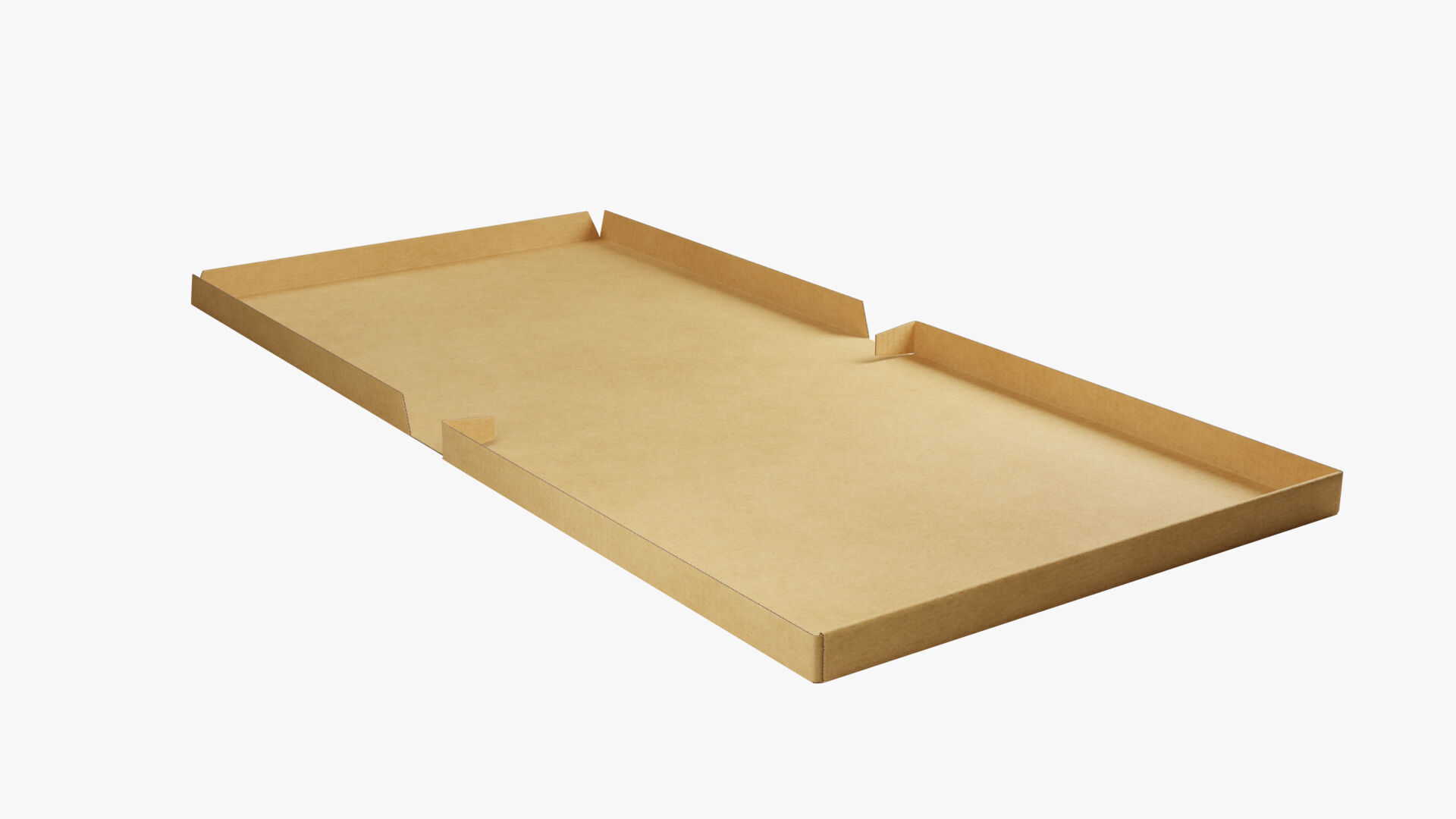 14 inch Kraft Paper Full Open Pizza Box 3D model_3