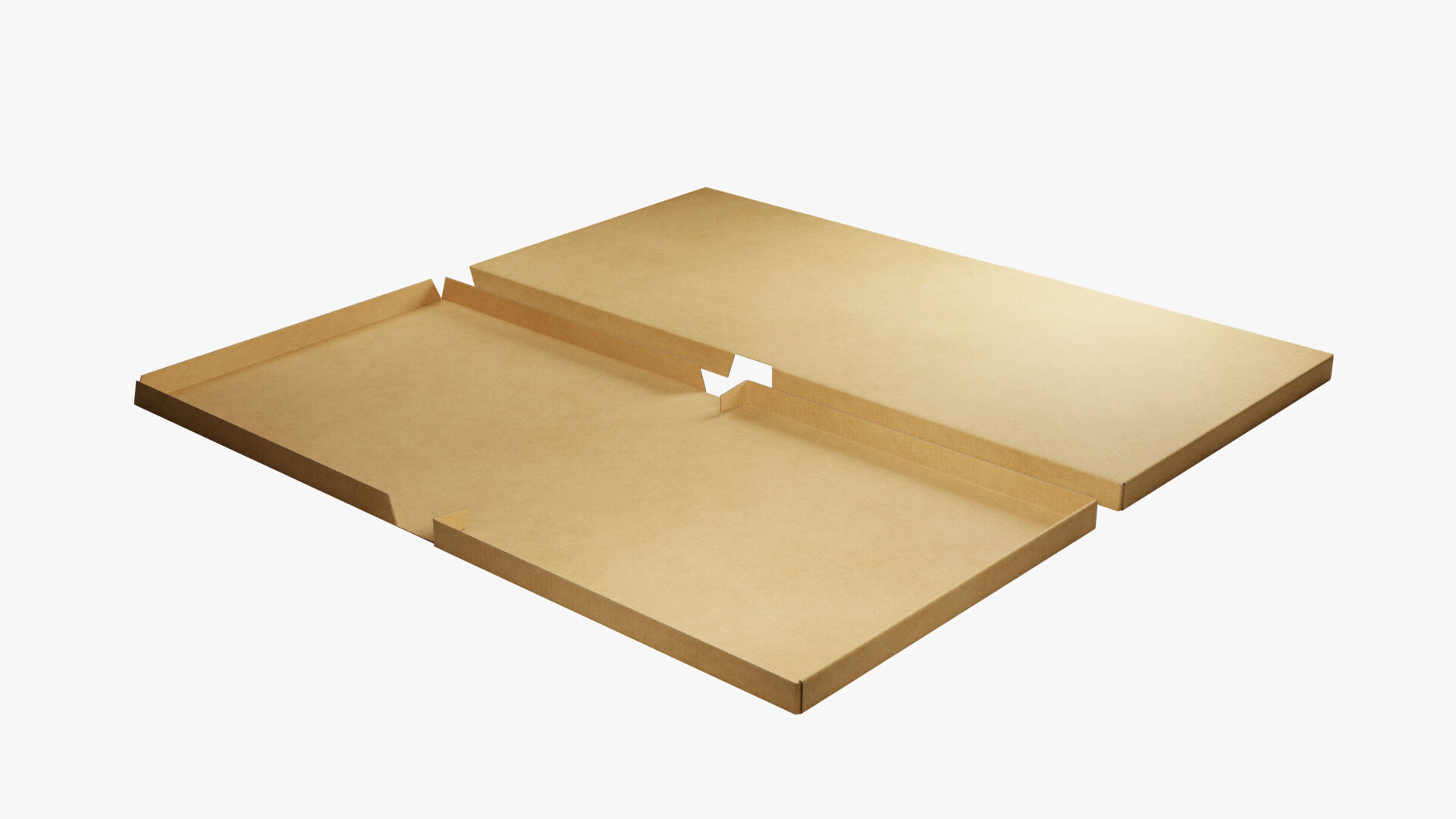 14 inch Kraft Paper Full Open Pizza Box 3D model_7