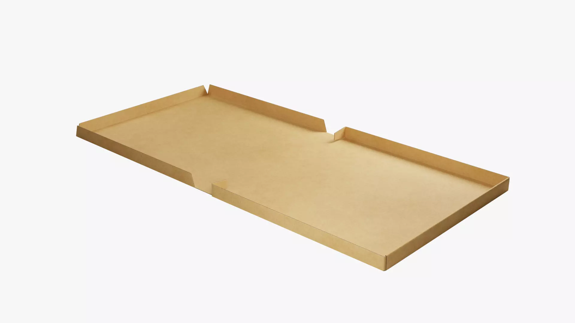 14 inch Kraft Paper Full Open Pizza Box 3D model_0