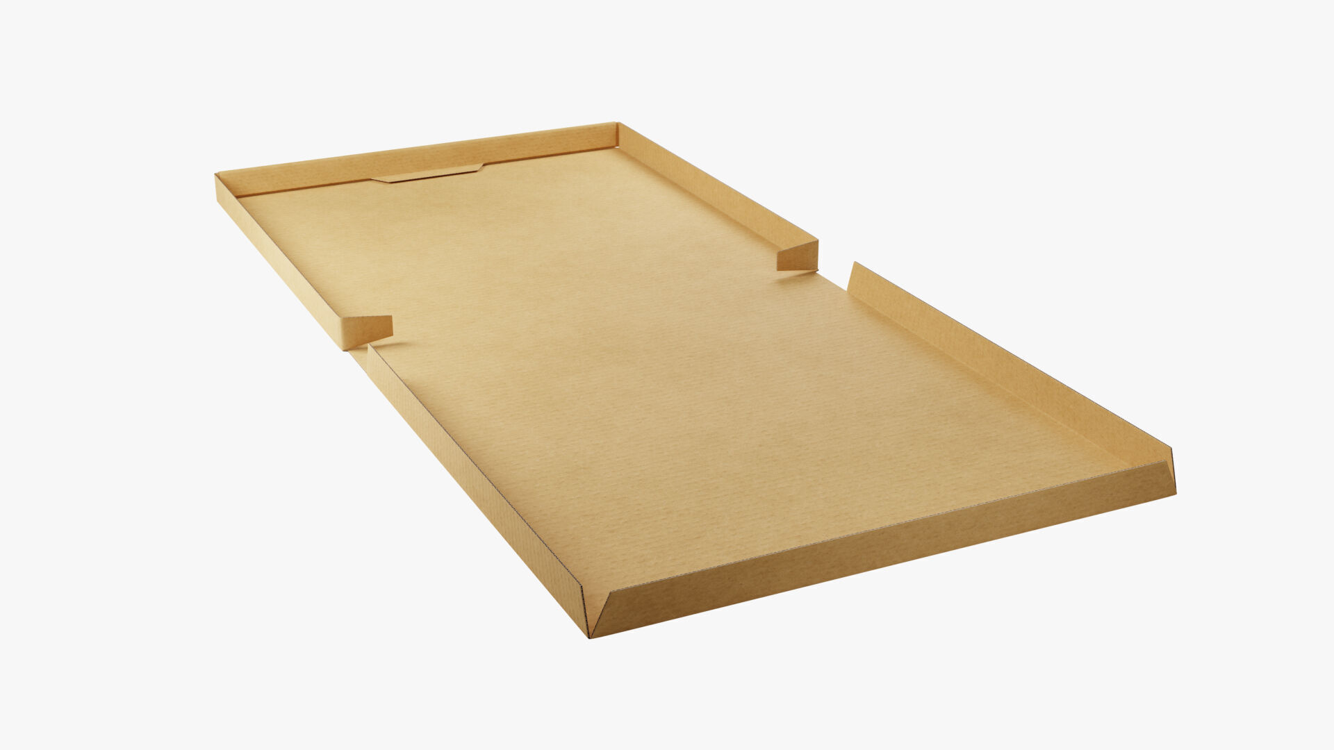14 inch Kraft Paper Full Open Pizza Box 3D model_4