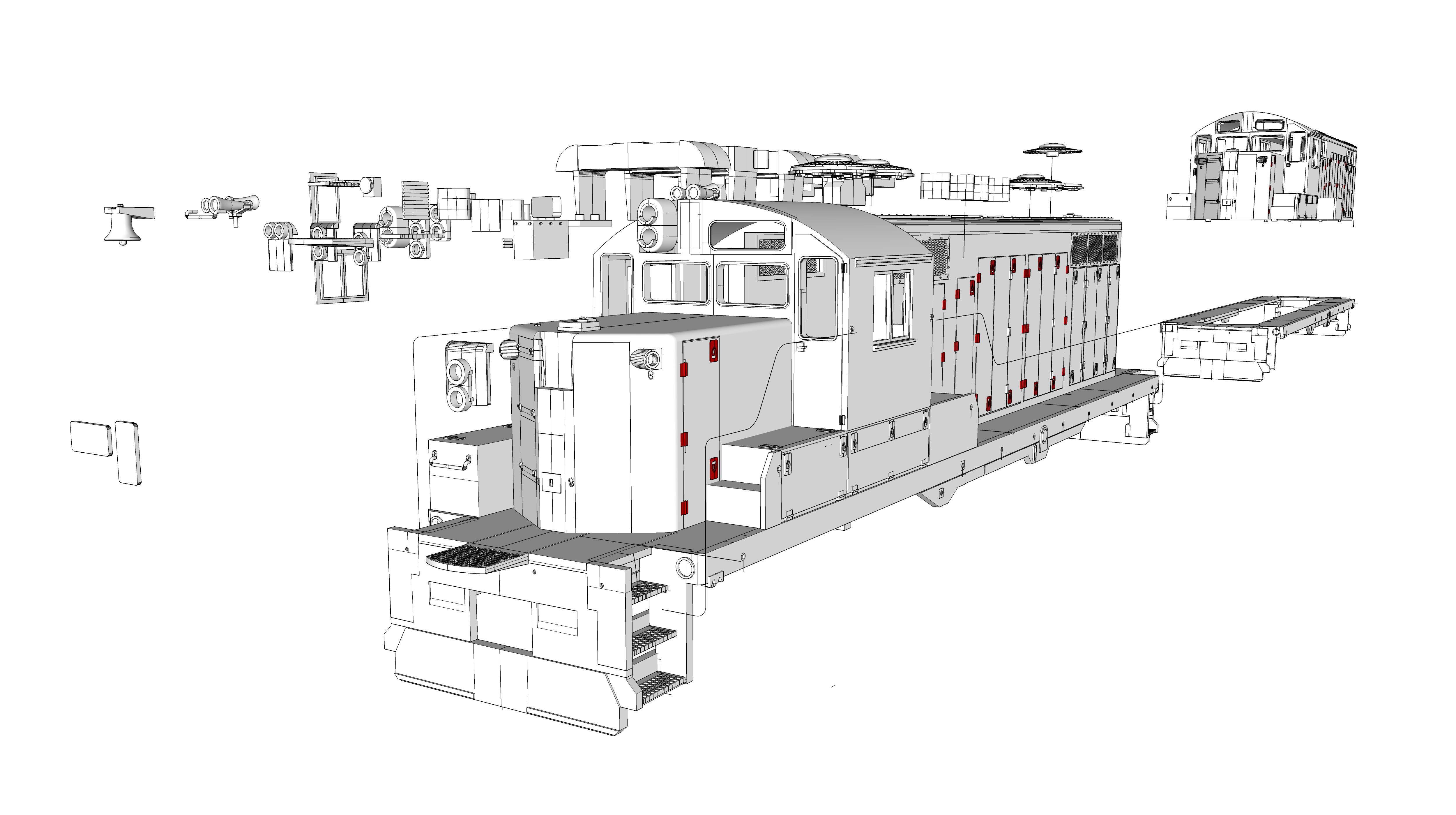 Paducah Geeps GP-8 GP-10 O 1-48 3D print model_4