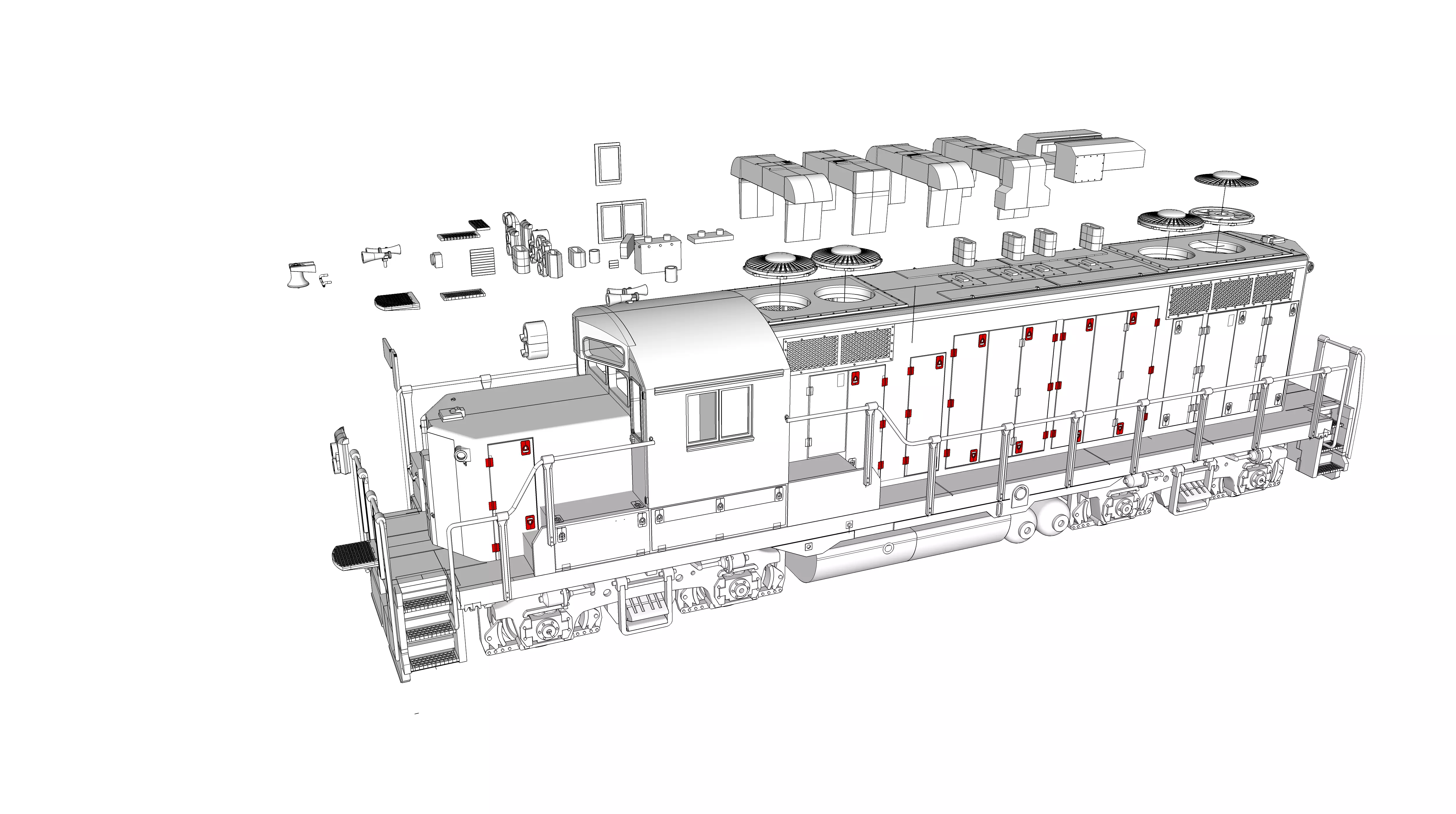 Paducah Geeps GP-8 GP-10 O 1-48 3D print model_0