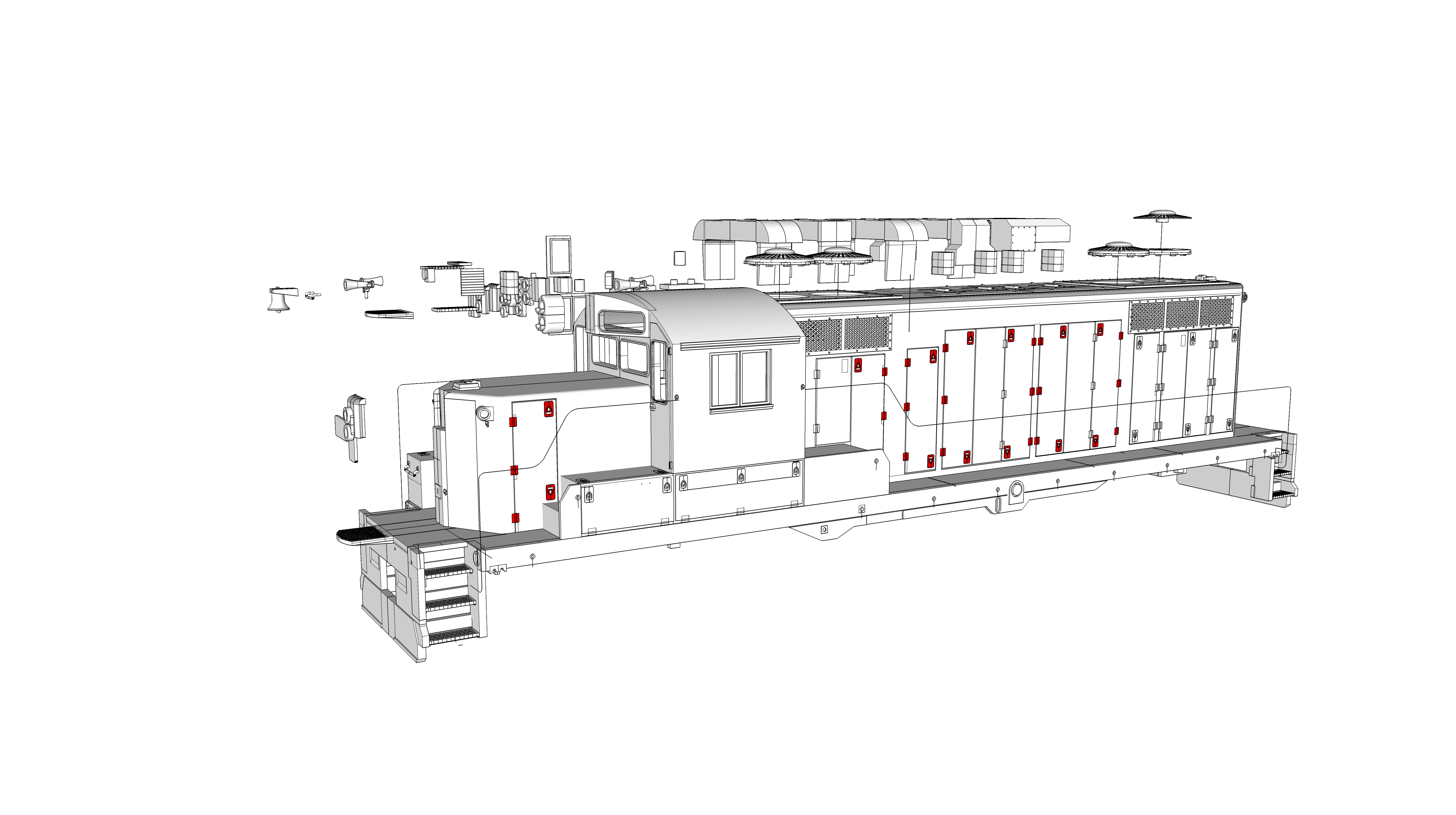 Paducah Geeps GP-8 GP-10 O 1-48 3D print model_1