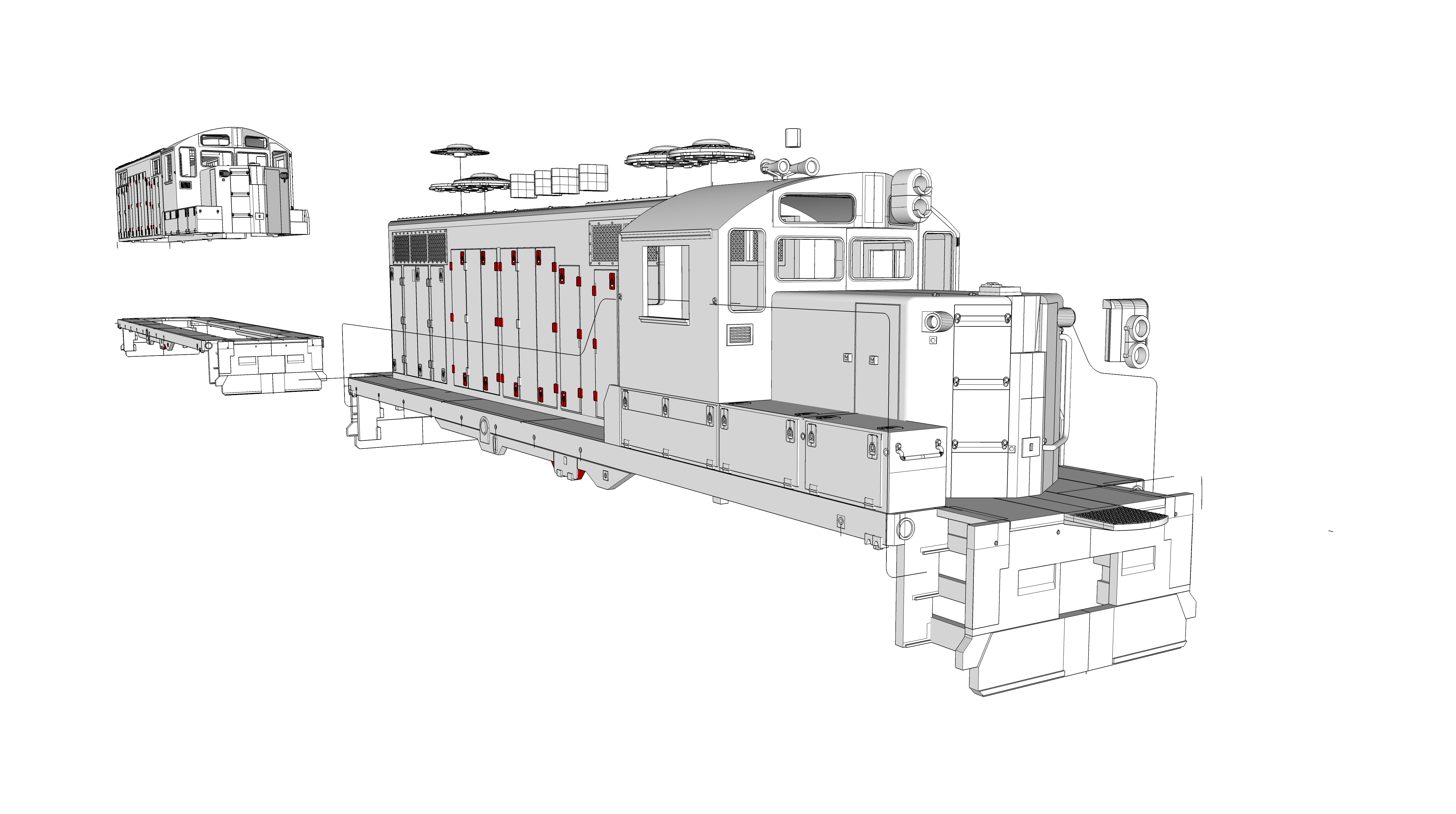 Paducah Geeps GP-8 GP-10 O 1-48 3D print model_3