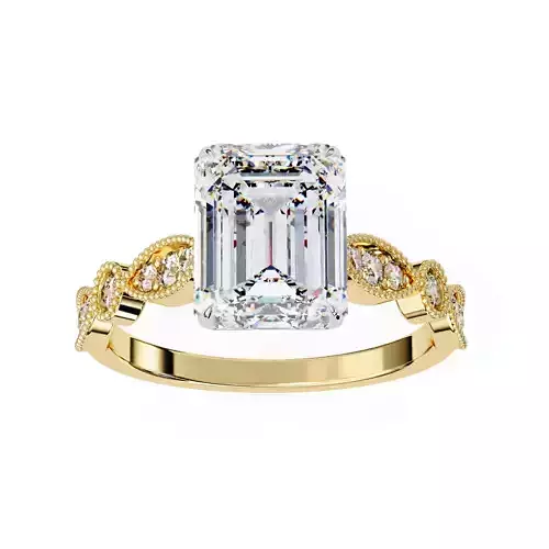 vintage emerald diamond ring  for women