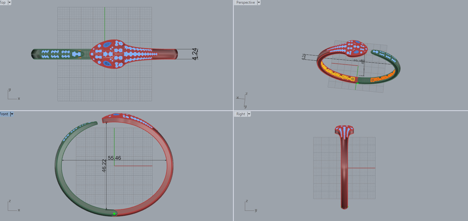 Snake Bracelet 66392  3D print model_8