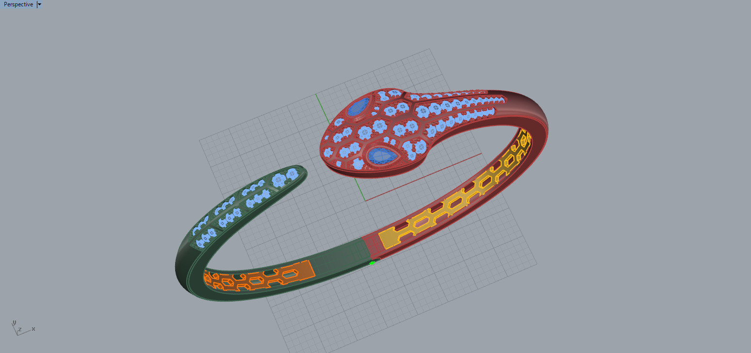 Snake Bracelet 66392  3D print model_3