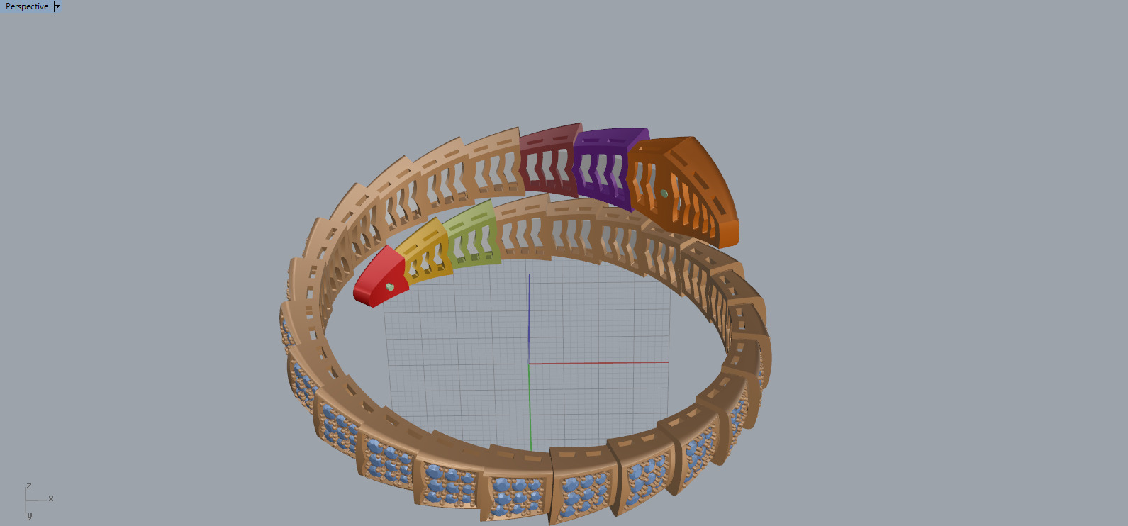 Serpent Bracelet 61279 3D print model_4