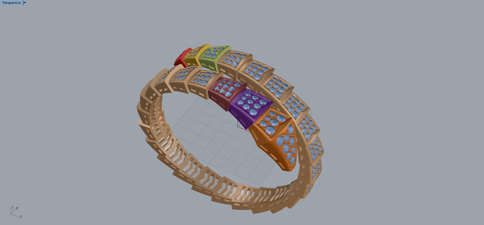 Serpent Bracelet 61279 3D print model_3