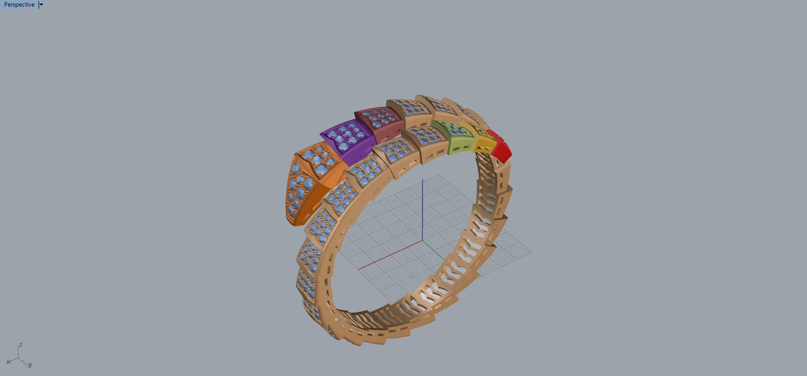 Serpent Bracelet 61279 3D print model_5