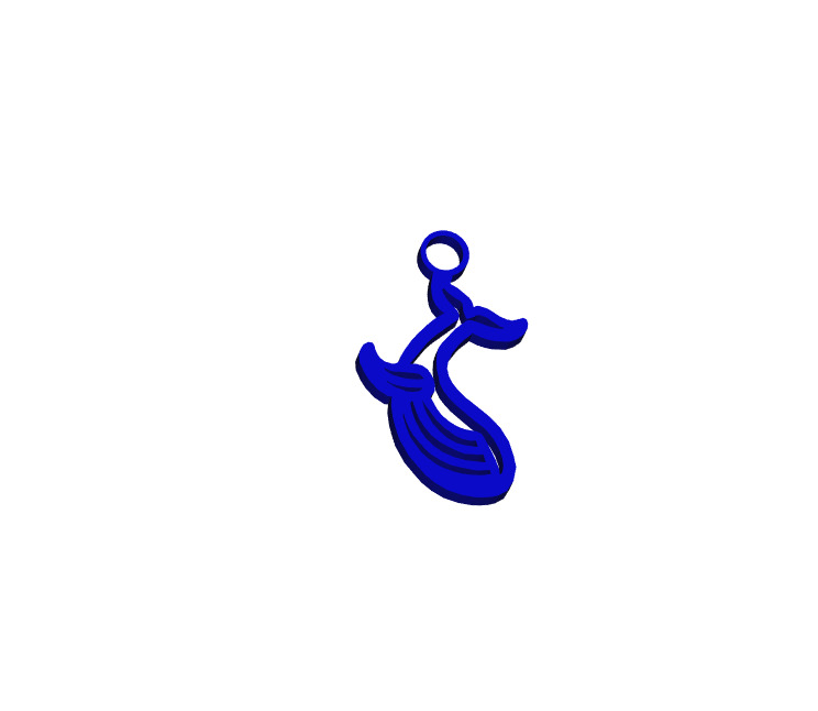 Whale Keychain 3D print model_1