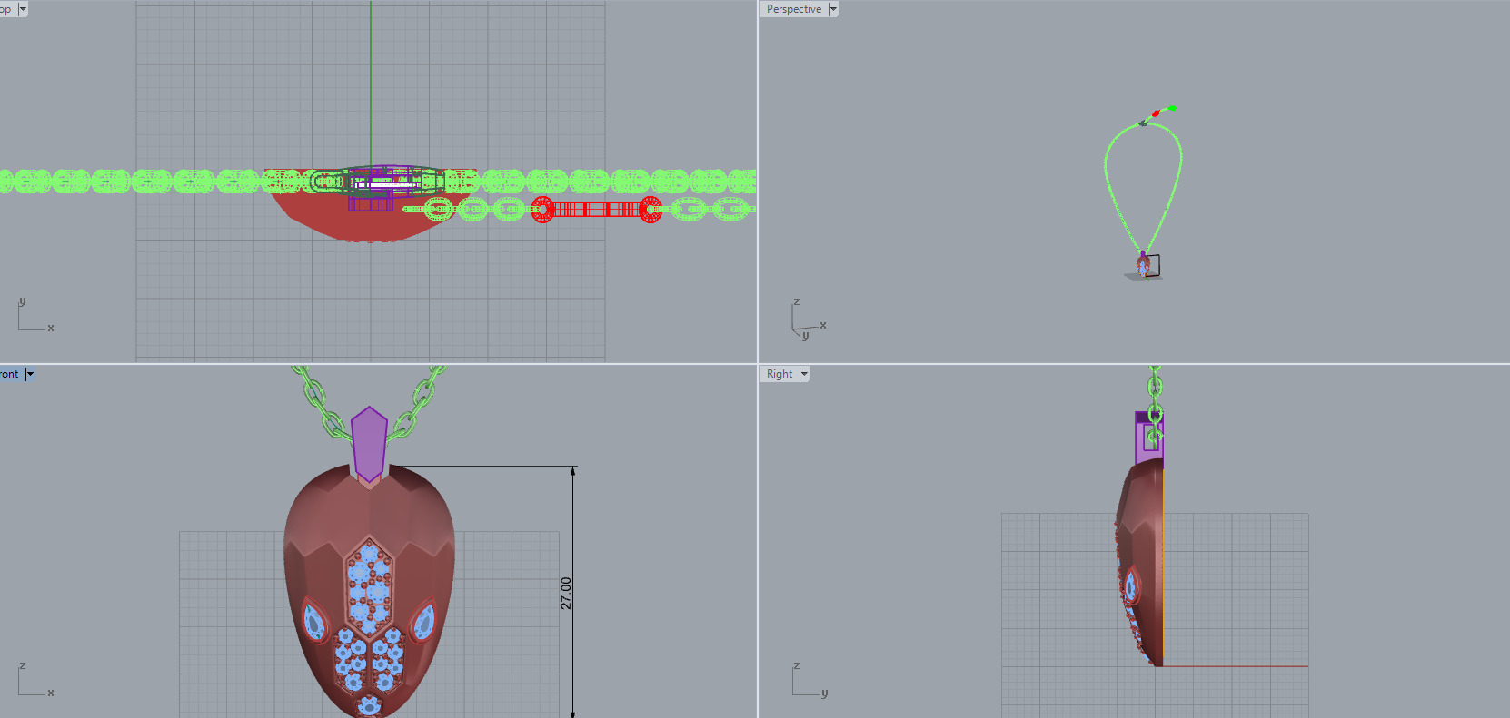 Snake Pendant 60327 3D print model_12