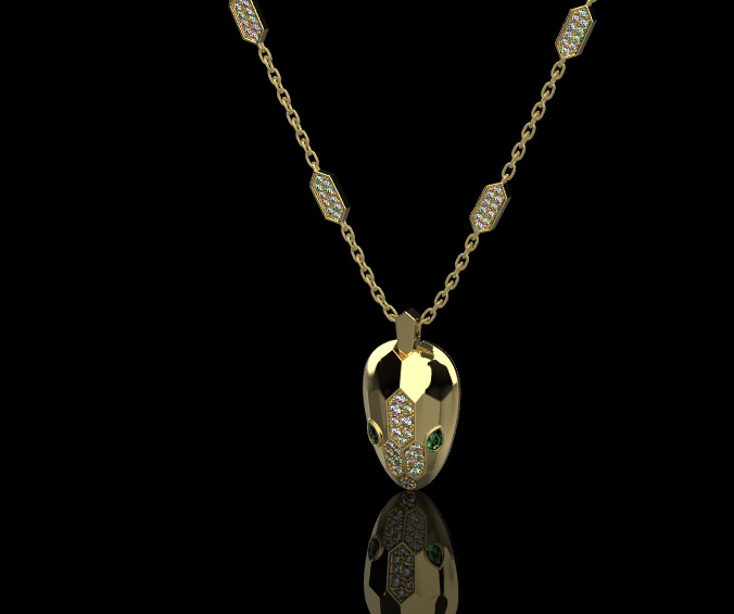 Snake Pendant 60327 3D print model_4