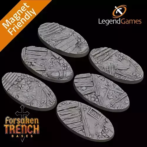LegendGames 30x60mm round bases for Trench Crusade x6 Detailed 3D print model