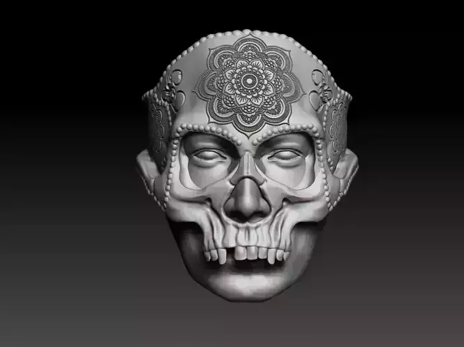 Flower of life Mask ring