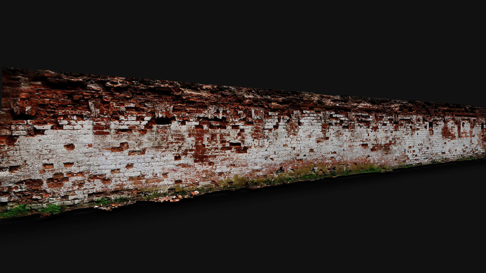 ruins brickwall abandoned factory facade photogrammetry Low-poly 3D model_2