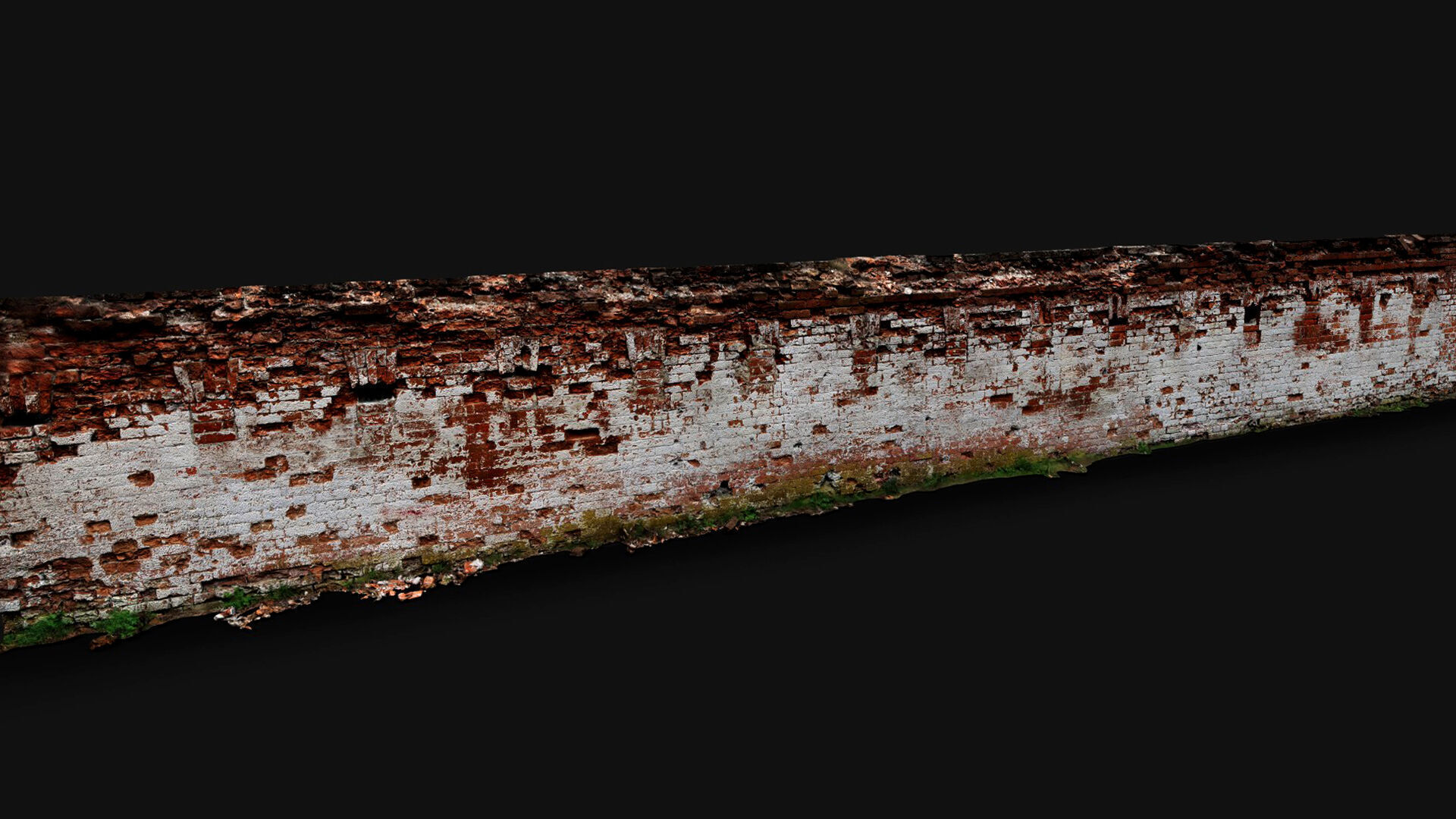 ruins brickwall abandoned factory facade photogrammetry Low-poly 3D model_5