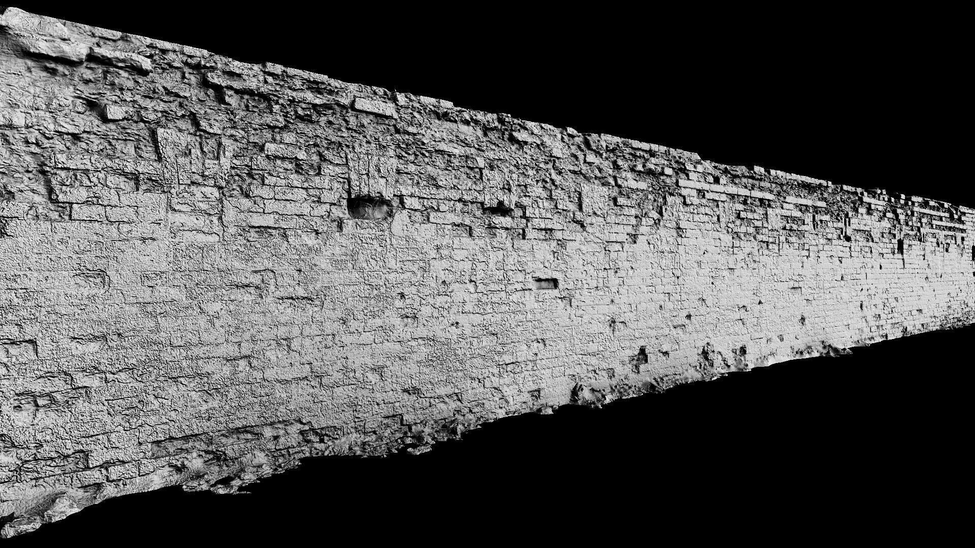 ruins brickwall abandoned factory facade photogrammetry Low-poly 3D model_6