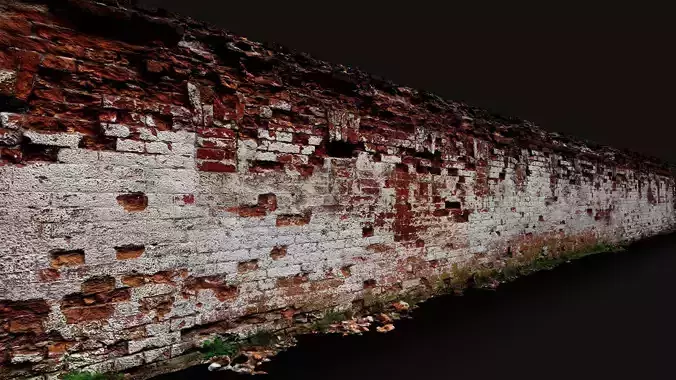 ruins brickwall abandoned factory facade photogrammetry