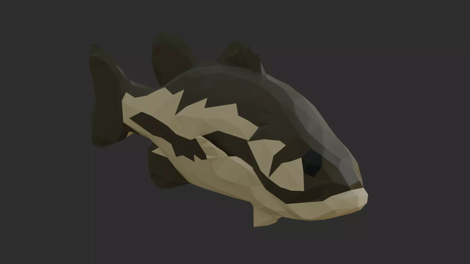 Low Poly Spotted Bass Low-poly 3D model_0