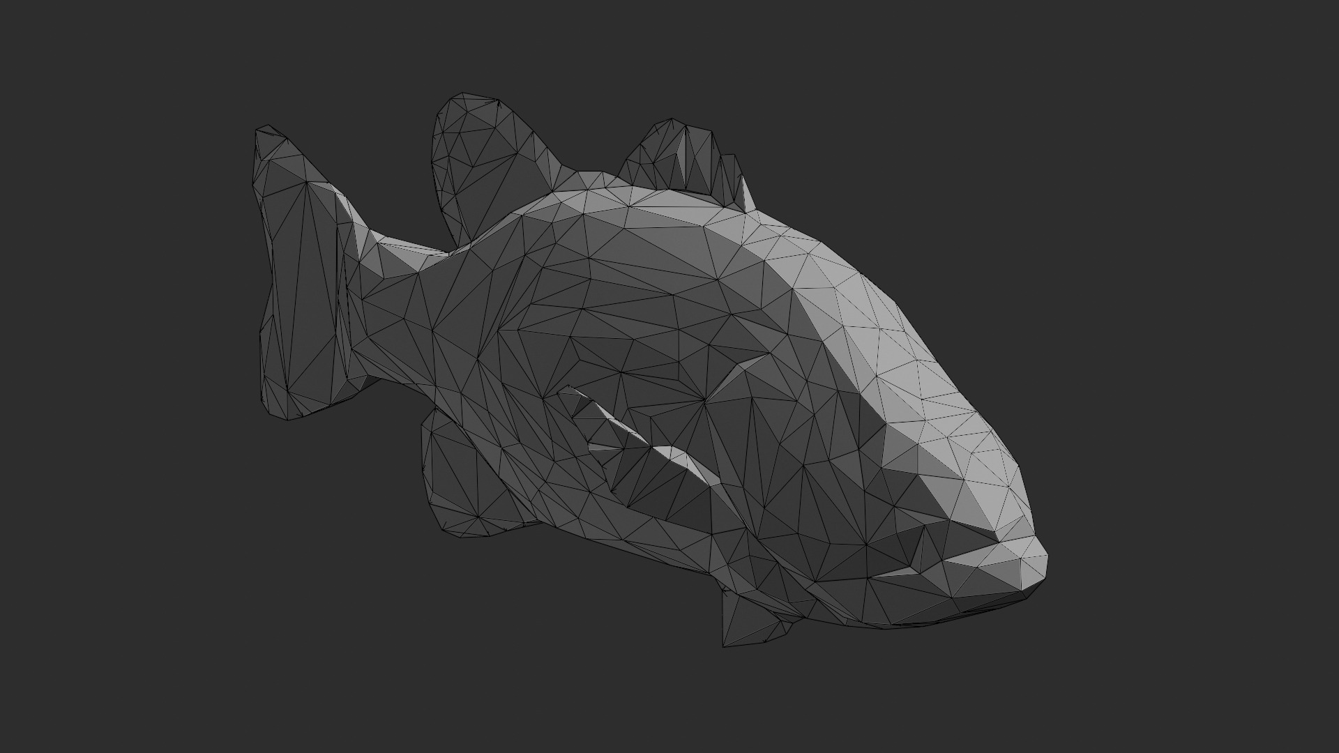 Low Poly Spotted Bass Low-poly 3D model_1