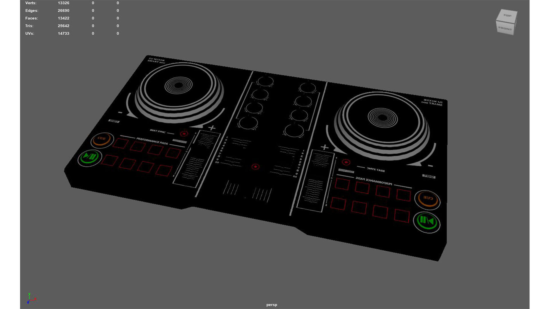 DJ Mixer 200  Low-poly 3D model_11