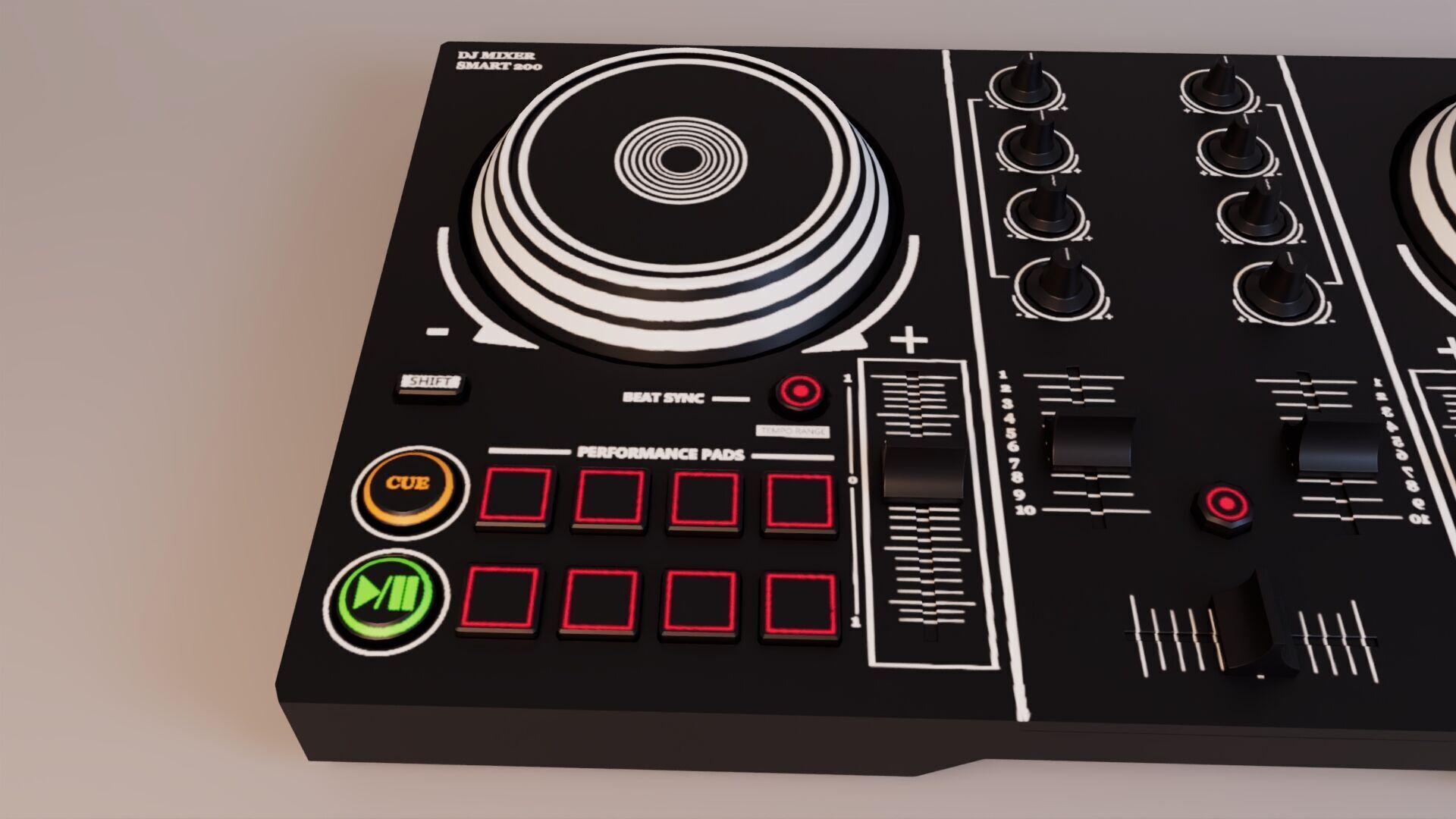 DJ Mixer 200  Low-poly 3D model_4