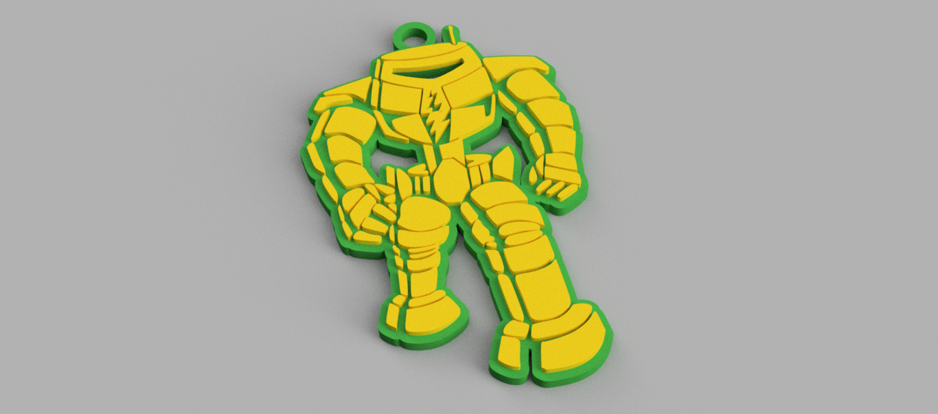 Robot Sheldon Cooper From Big Bang Theory Logo Keychain Free 3D print model_1