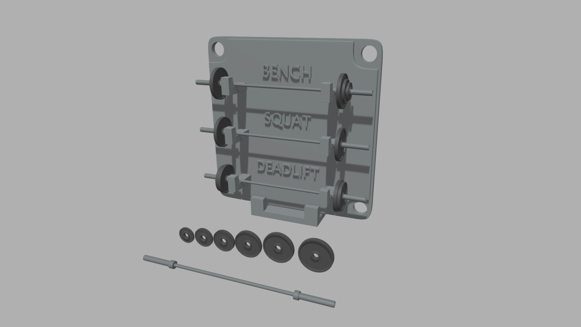 Gym Weights Personal Record 3D print model_2
